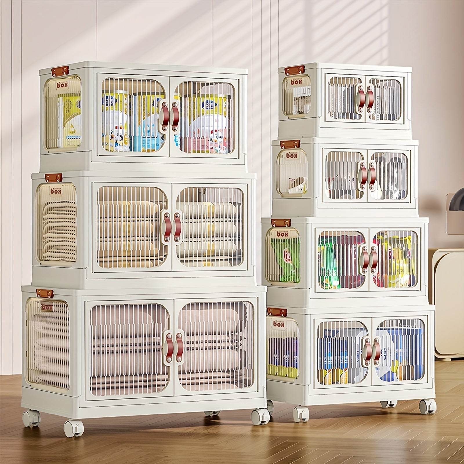 1 dona Egiluvchi Saqlash Qutisi, ikki eshikli, talabalar yotoqxonalari va uyda tartibga solish uchun ideal.