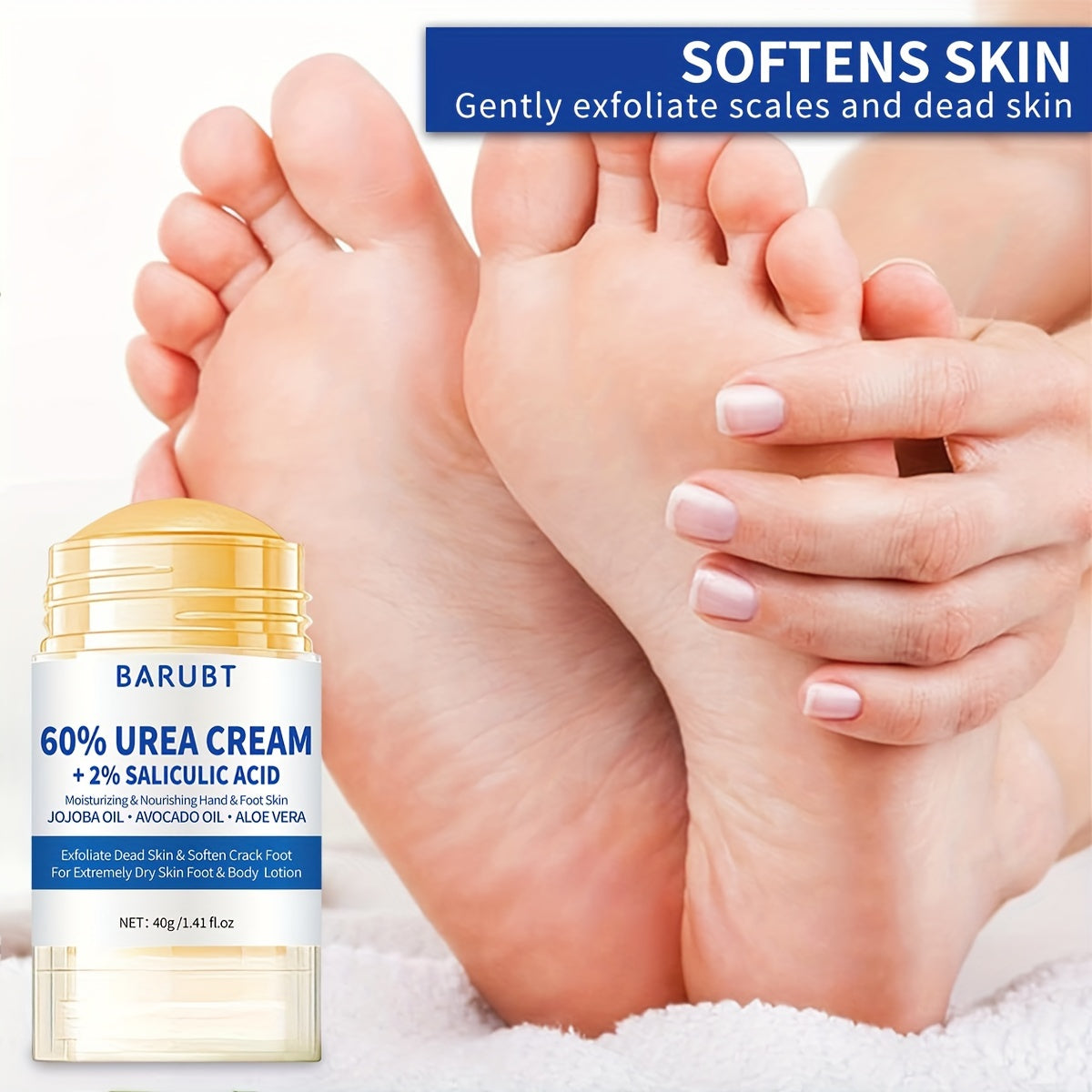 Hand and Foot Cream Pack for Dry Skin 60% Urea Salicylic Acid Light Beige
