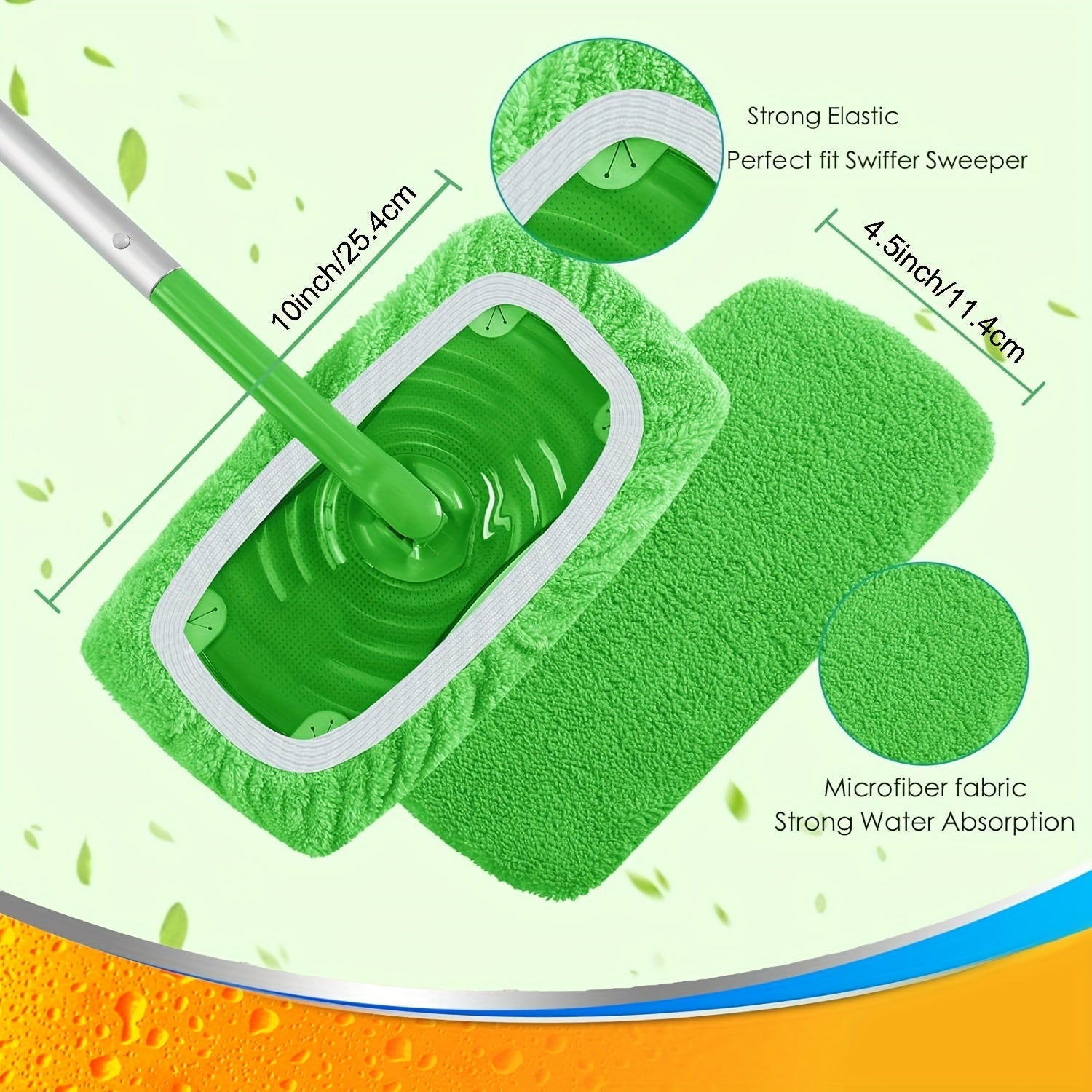 Microfiber Mop Replacement Pads Set of 4 for Wet Dry Floor Cleaning