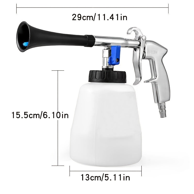 High-Pressure Car Interior Cleaning Gun with Brush and Pneumatic Dust Blower