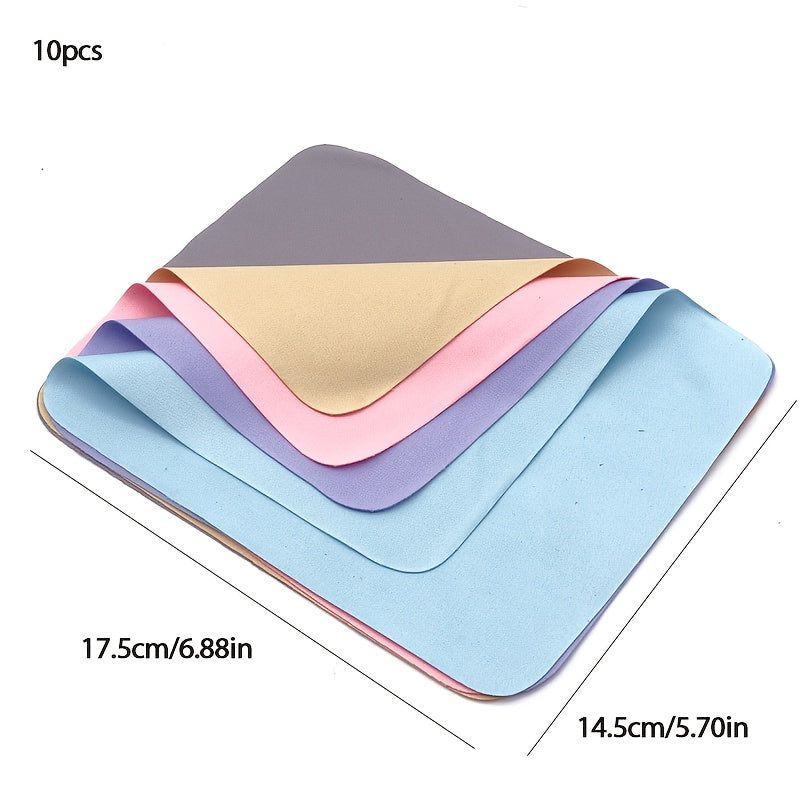 Microfiber Cleaning Cloths Set of 10 Thick Soft Deerskin Material for Glasses Jewelry Watches