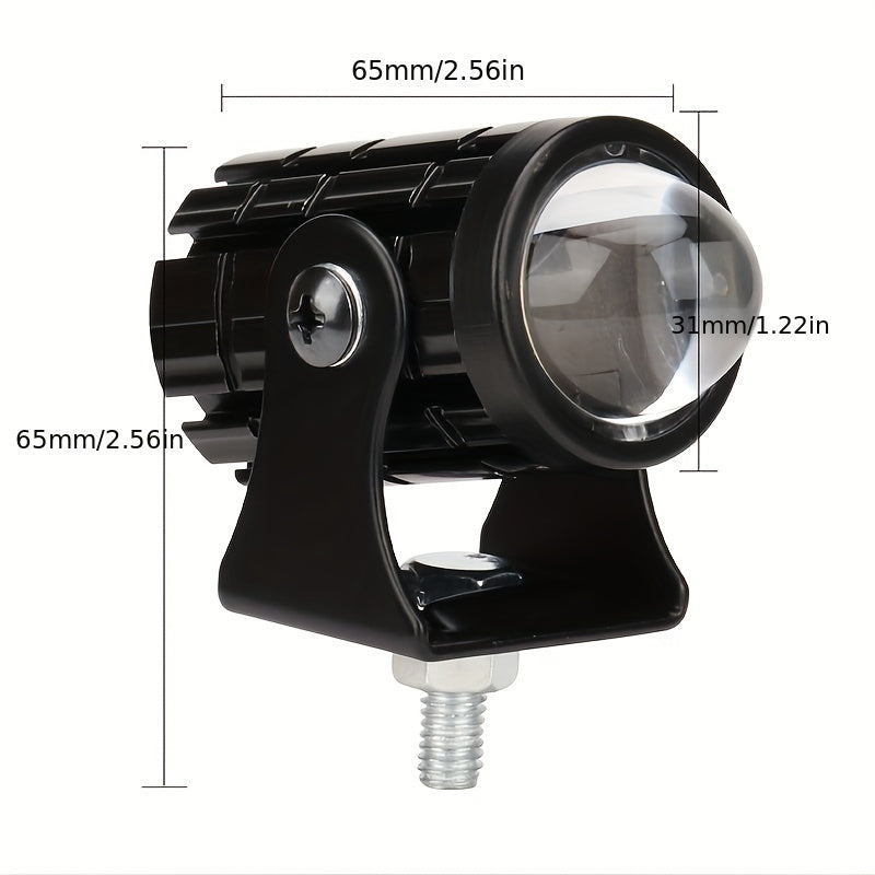 Universal Motorcycle LED Headlight Mini Driving Light Dual Color Off-Road Spotlights