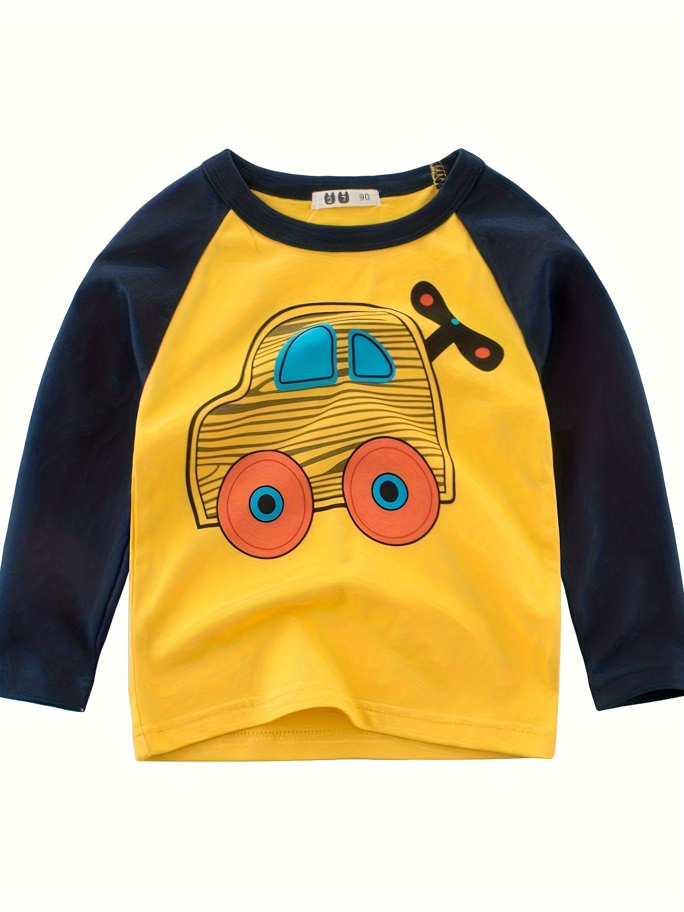 Set of 4 Boys Vintage Car Print Cotton T-Shirts Casual Kids Clothing