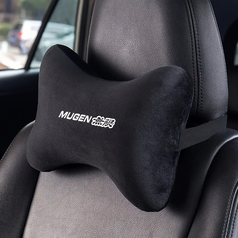 Black Plush Lumbar Support Pillow for Car Seats Comfortable Foam Cushion