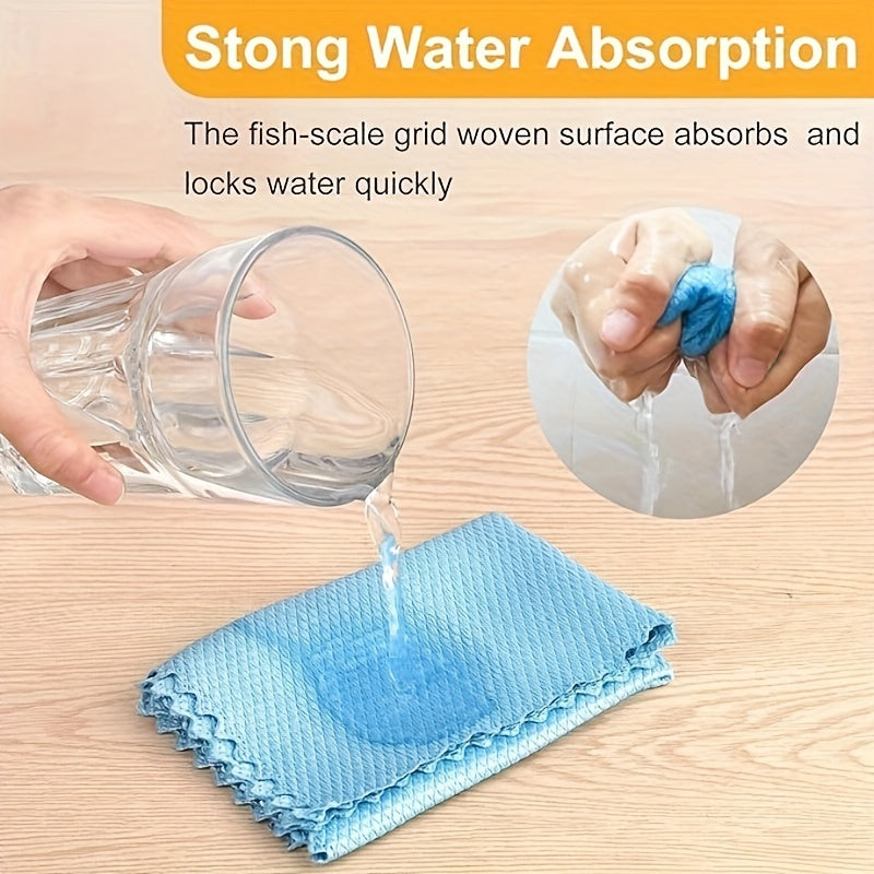 Fish Scale Glass Wiping Cloth Pack of 5 or 10 Multipurpose Household Cleaning Towel