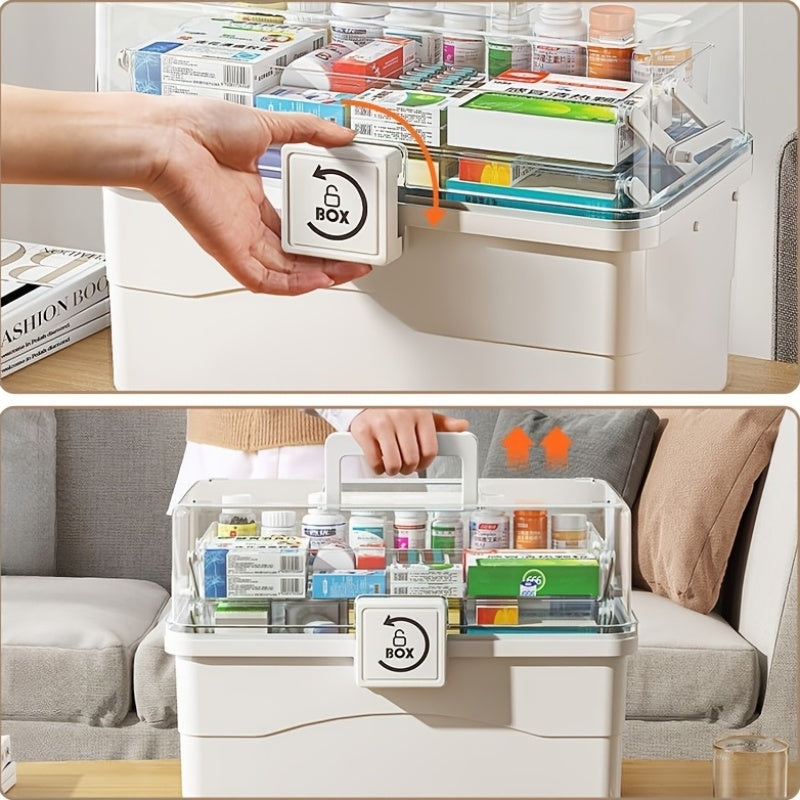 Caja de almacenamiento de plástico impermeable para suministros de oficina y documentos rectangular con visibilidad clara