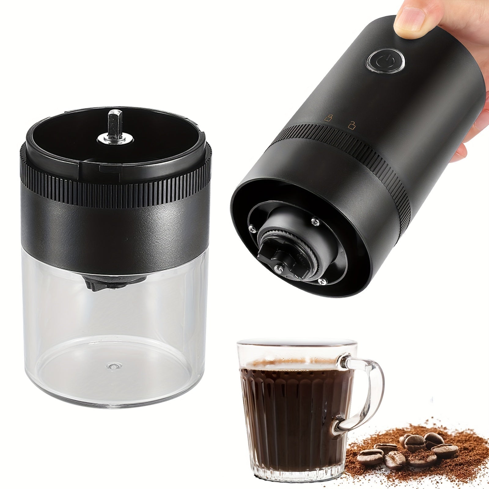 Electric Coffee Grinder Burr Mill for Freshly Ground Coffee Black