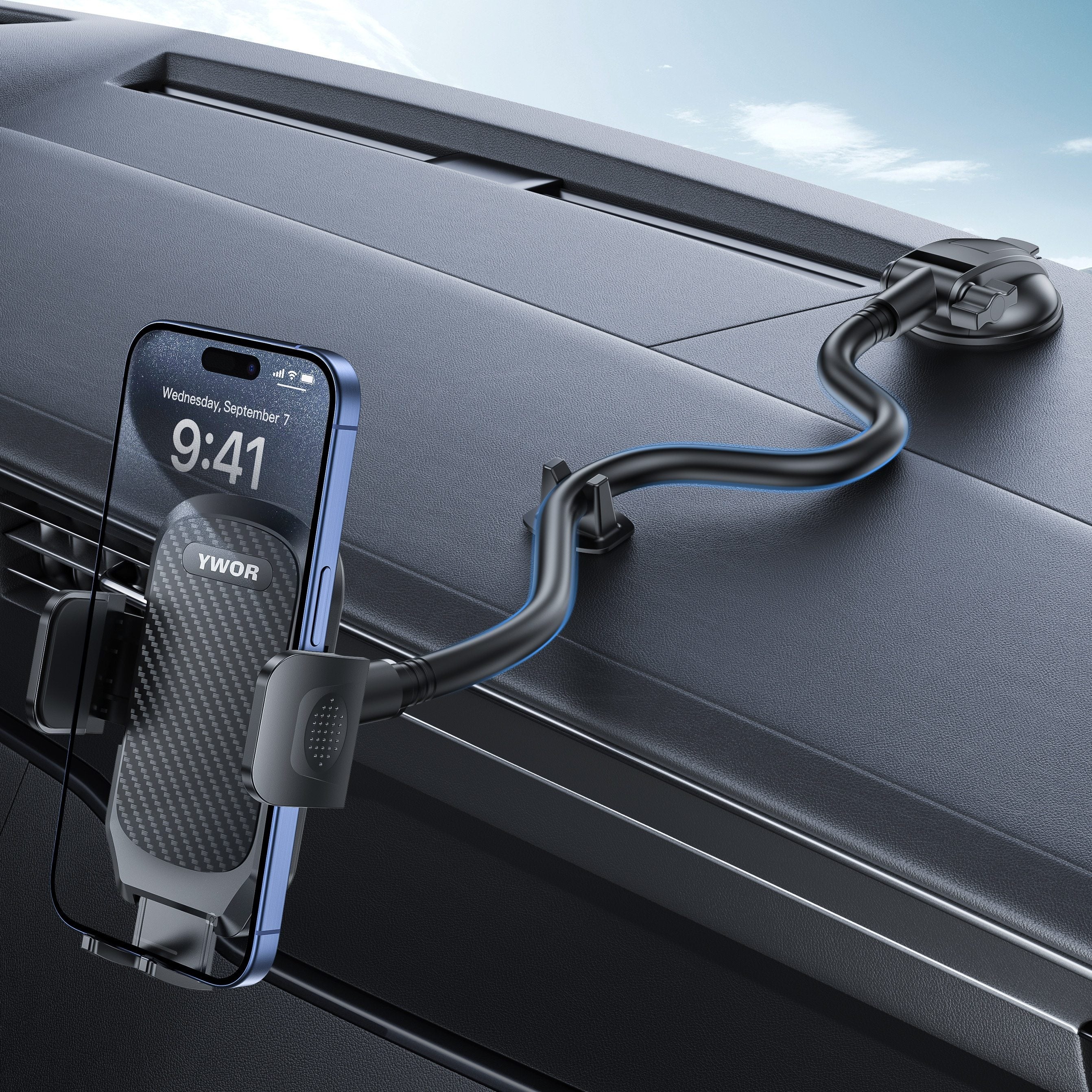 Universal Avtomobil Telefon Qoplami Moslashuvchan Gooseneck Panelga O'rnatish Alüminiy Alloy Suv o'tkazmaydigan