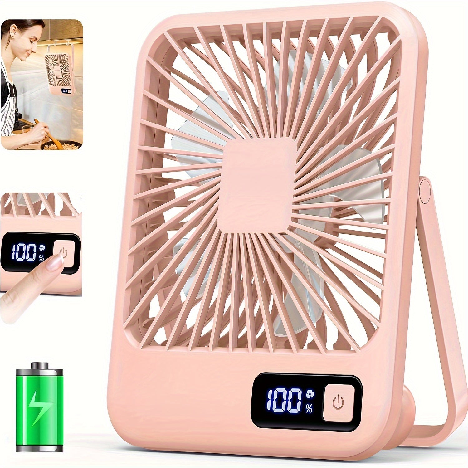 Mini Desktop USB Fan Portable Rechargeable Battery Personal Cooling