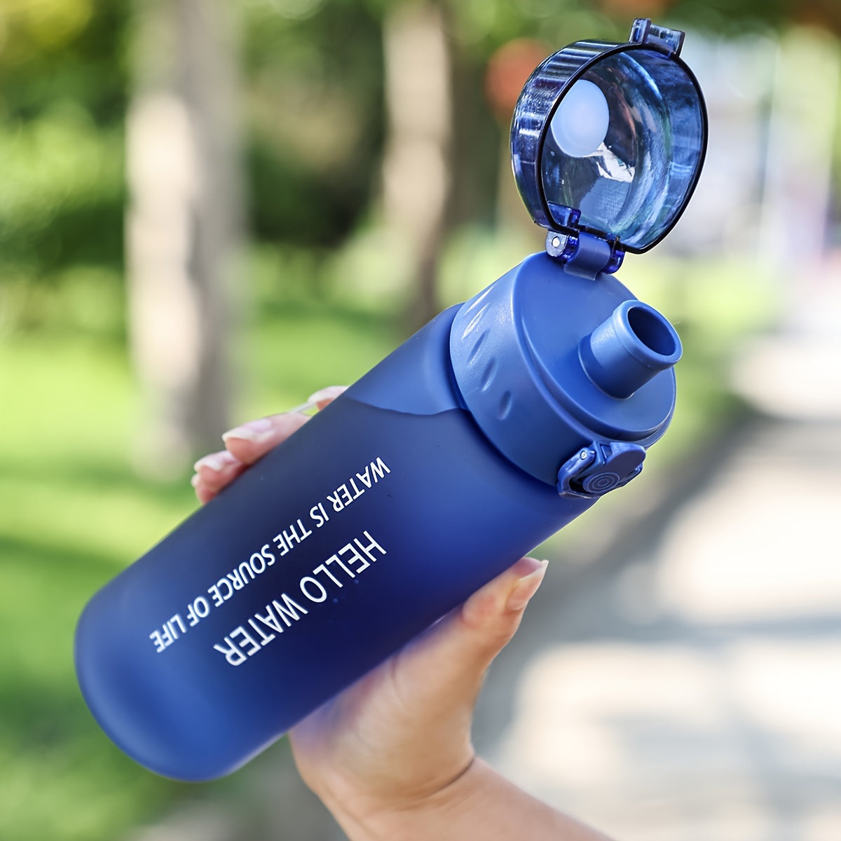 Women's Floral Plastic Water Bottle Large Capacity Lightweight Round PVC-Free