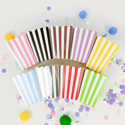 Striped Paper Popcorn Boxes Set of 12 for Parties and Snacks