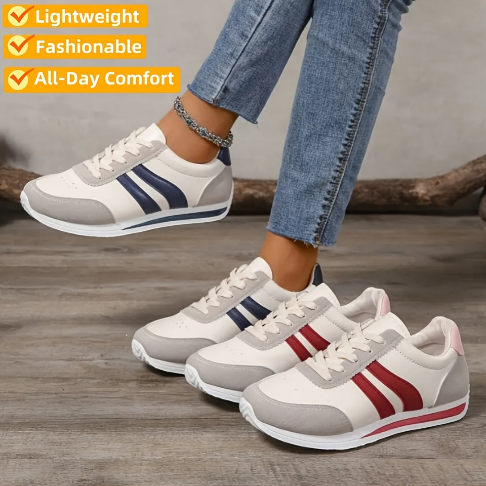Women's Casual Sneakers Synthetic Upper Color-Blocking Breathable Shoe