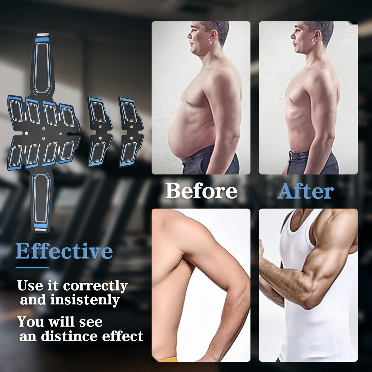 EMS Muscle Stimulator for Abs Arms Legs with 6 Modes 18 Levels Rechargeable