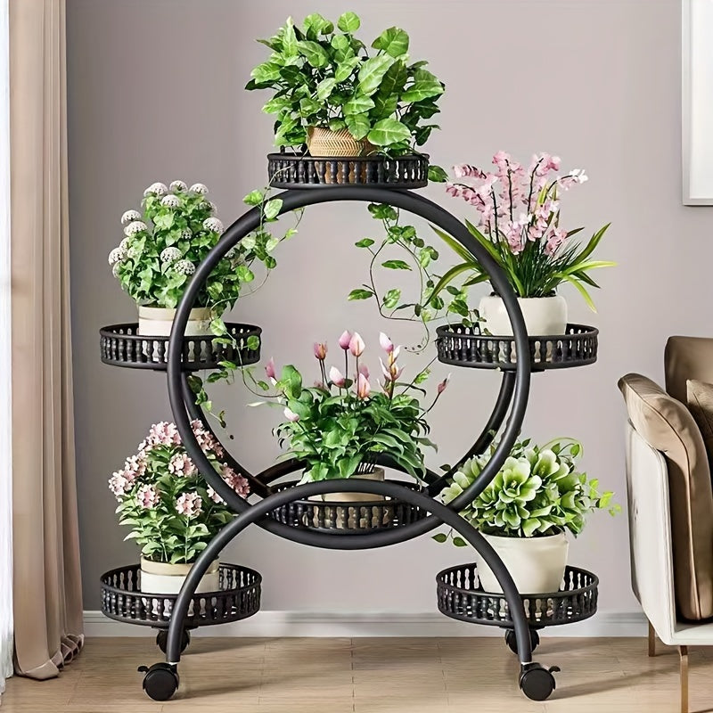 Multi-Layer Iron Flower Stand for Pothos Plants Indoor Outdoor Decor