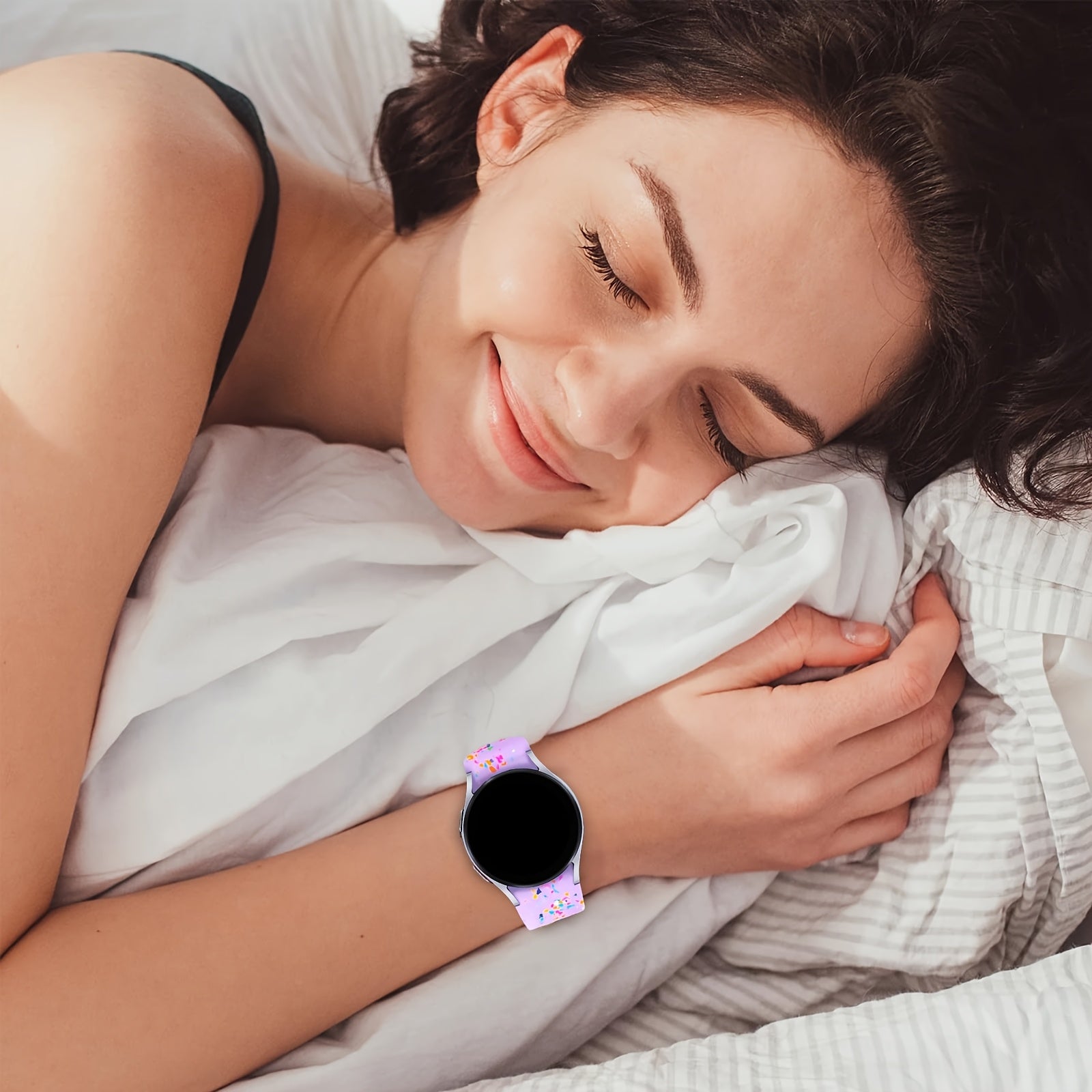 Samsung Galaxy Watch 4/5/6 uchun rang-barang silikon bilaguzuk, sozlanadigan kamar, erkaklar va ayollar uchun