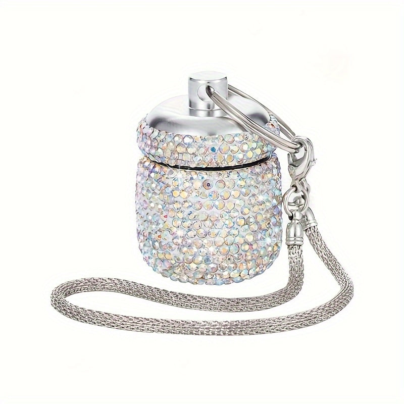 Portable Golden Pill Box Water Drill Keychain Travel Waterproof Storage