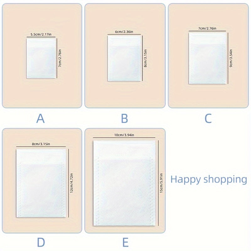 100 Disposable Drawstring Tea Bags for Loose Leaf Tea, Food Grade, Easy to Use