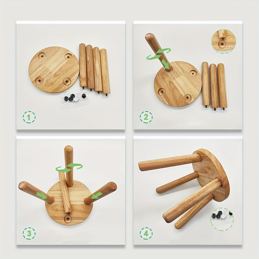 1 dona Zamonaviy Qattiq Yog'ochli Dumaloq Qadam O'tirgi - Mustahkam kattalar uchun oyoq qo'yish va o'simliklar uchun turar joy, ko'p maqsadli, tabiiy qoplama; uy bezatish uchun ideal va silliq qoplamali ko'p funksiyali oyoq qo'yish.