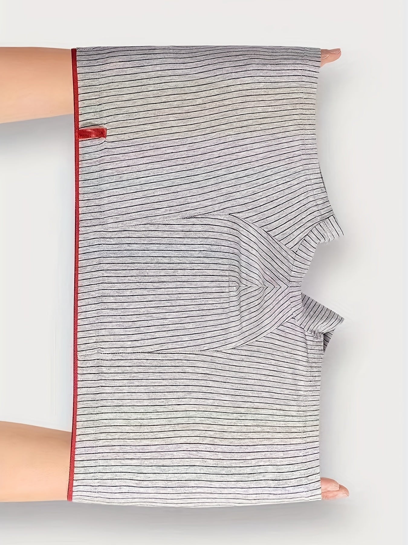 Men's Cotton Boxer Briefs 4-Pack Striped Breathable Soft Stretchy Shortie Underwear