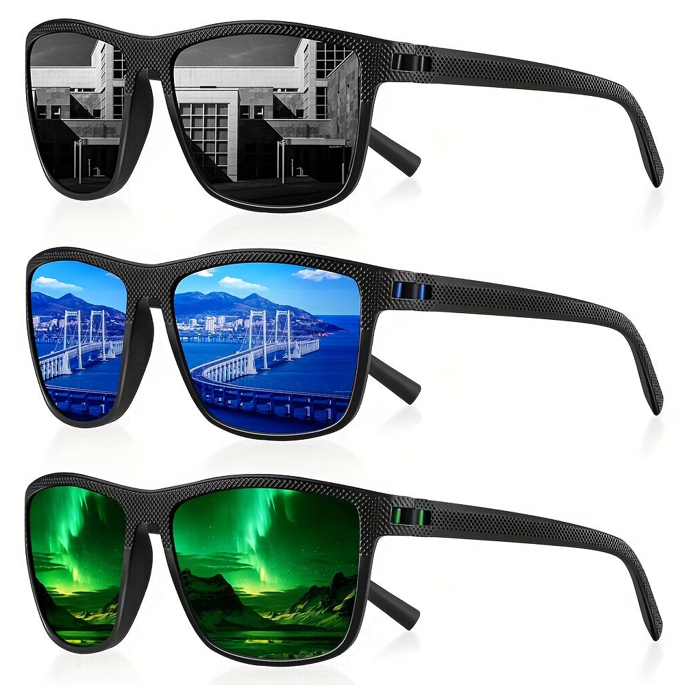 Erkaklar uchun kvadratli polarizatsiyalangan ko‘zoynaklar, engil, zamonaviy, haydash, baliq ovlash, golf uchun