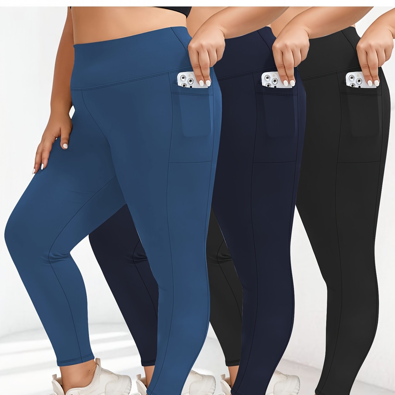 Plus Size Women’s Leggings High Waist Tummy Control Soft Yoga Pants for Workout