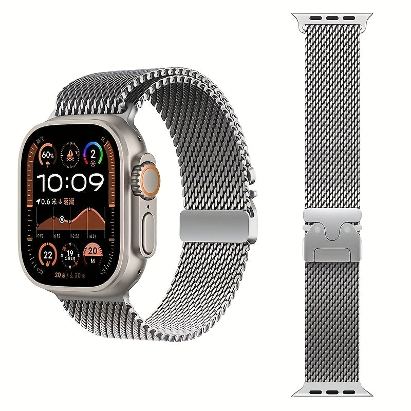 Stainless Steel Mesh Milanese Loop Watch Band Compatible with Apple Watch Ultra Series 4-10 44mm 49mm Men Women