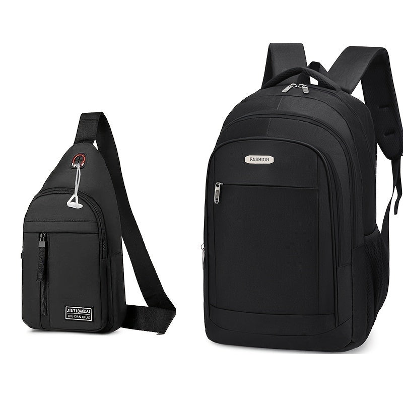 Large Capacity Waterproof Travel Backpack for Hiking and Short Trips with Zipper and Adjustable Straps