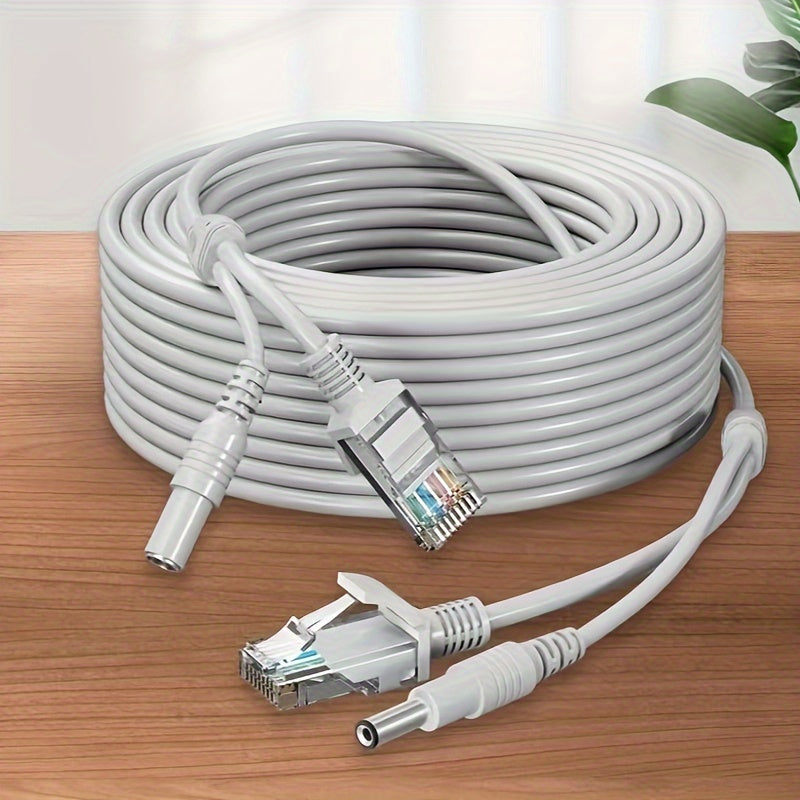 10M 20M Ethernet Cable with RJ45 and DC Connectors for Surveillance Cameras