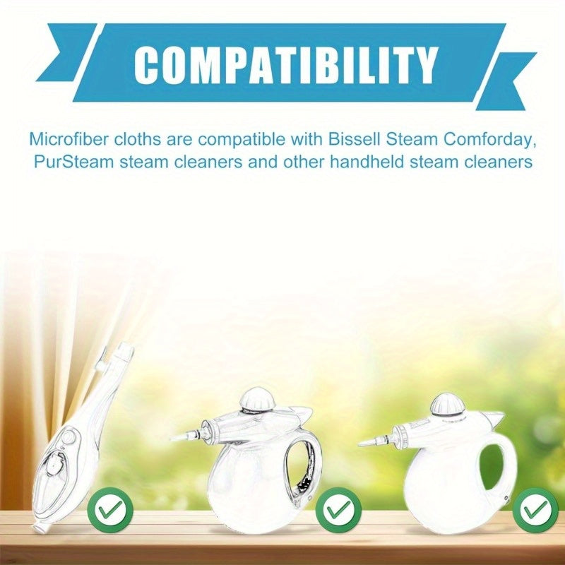 6pcs Reusable Ultra-Fine Fiber Steam Pads for Handheld Steam Cleaners Green Gray