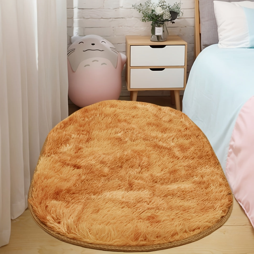 Овальный пушистый ковер с длинным ворсом, нескользящий, моющийся в машине, из полиэстера, толщиной 40 мм, для гостиной, спальни, ванной