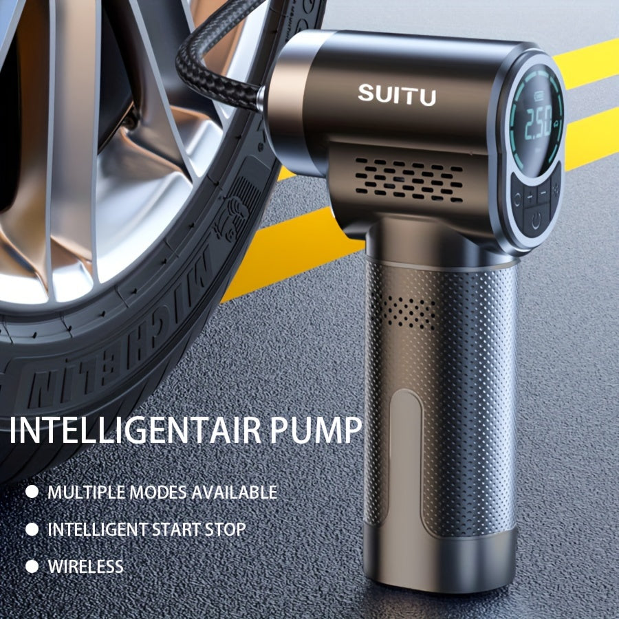 Digital Wireless Handheld Air Compressor Pump with LED Light and USB Battery Power for Car Motorcycle Bicycle Balls