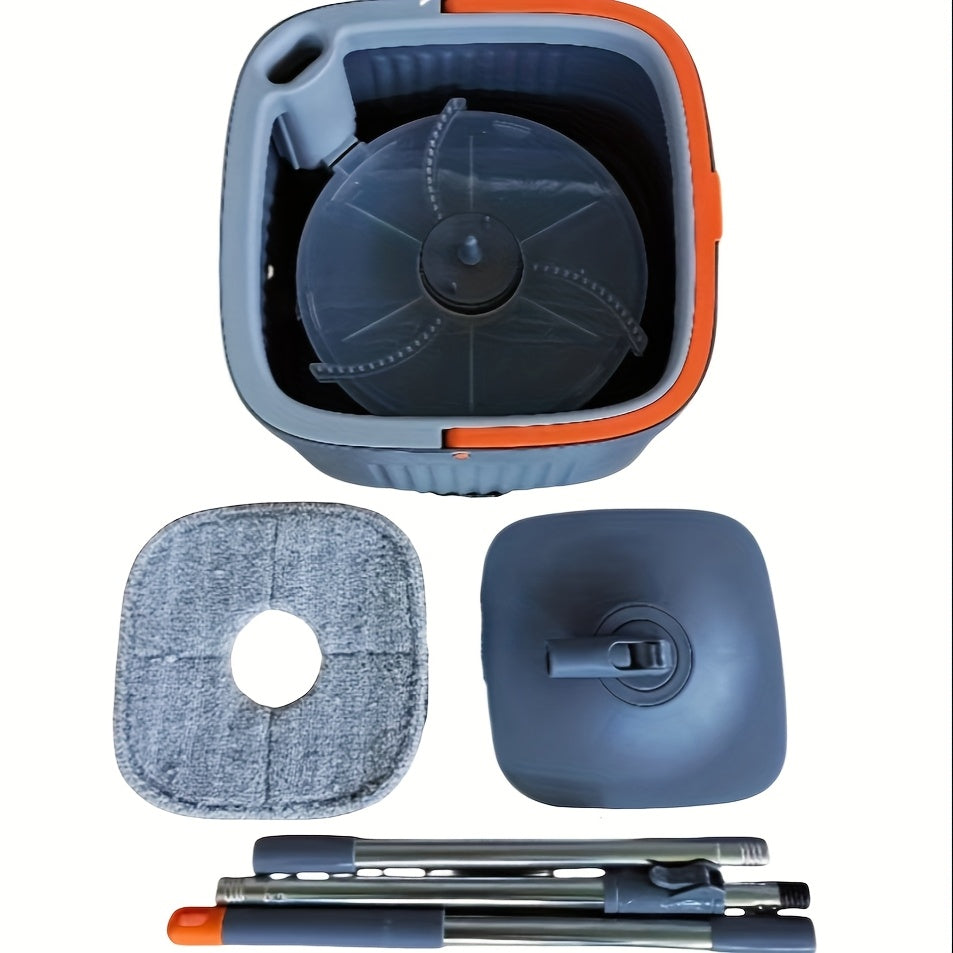 Uy va tashqarida tozalash uchun 360° aylanuvchi tizimli kvadrat mop va kova to'plami