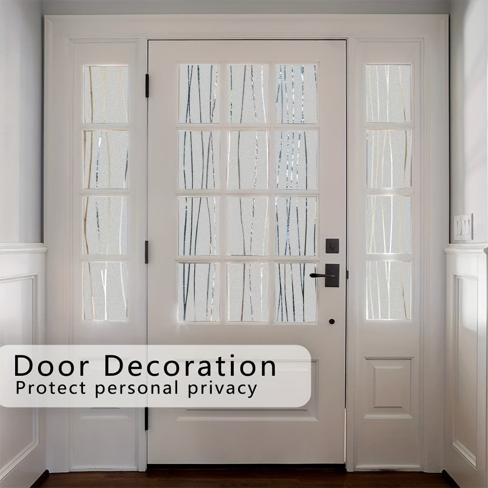 Retro Frosted Geometric Privacy Glass Film for Doors Insulates Heat Blocks Sun