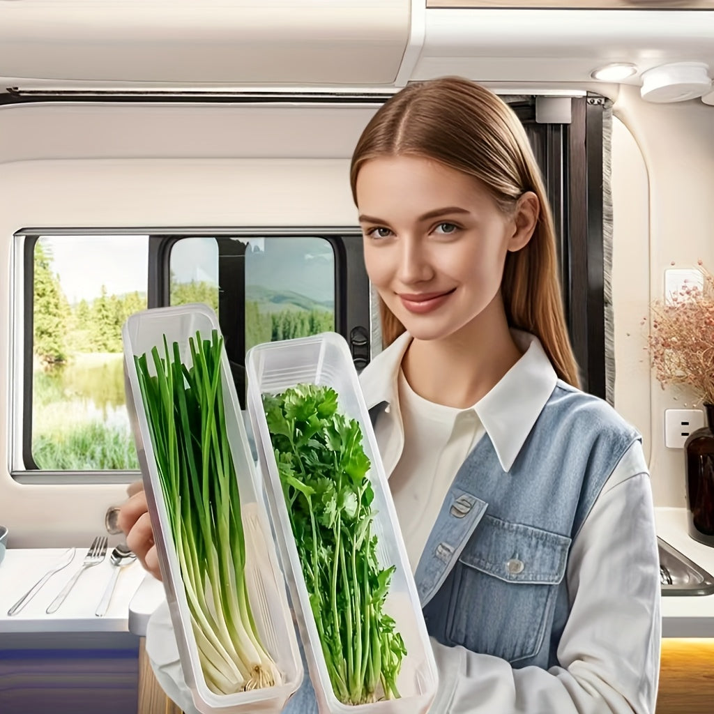 3/2 Pack Transparent Stackable Food Storage Containers for Refrigerator Plastic