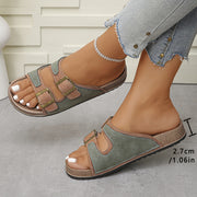 Women's Vintage-Style Adjustable Strap Sandals Open-Toe Slip-On Casual