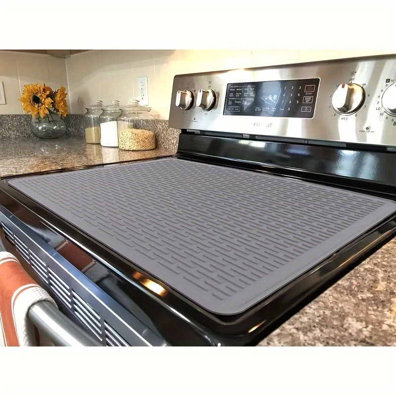 Silicone Stove Top Cover for Ceramic and Glass Cooktops Foldable Kitchen Mat for Drying Dishes and Oven Use