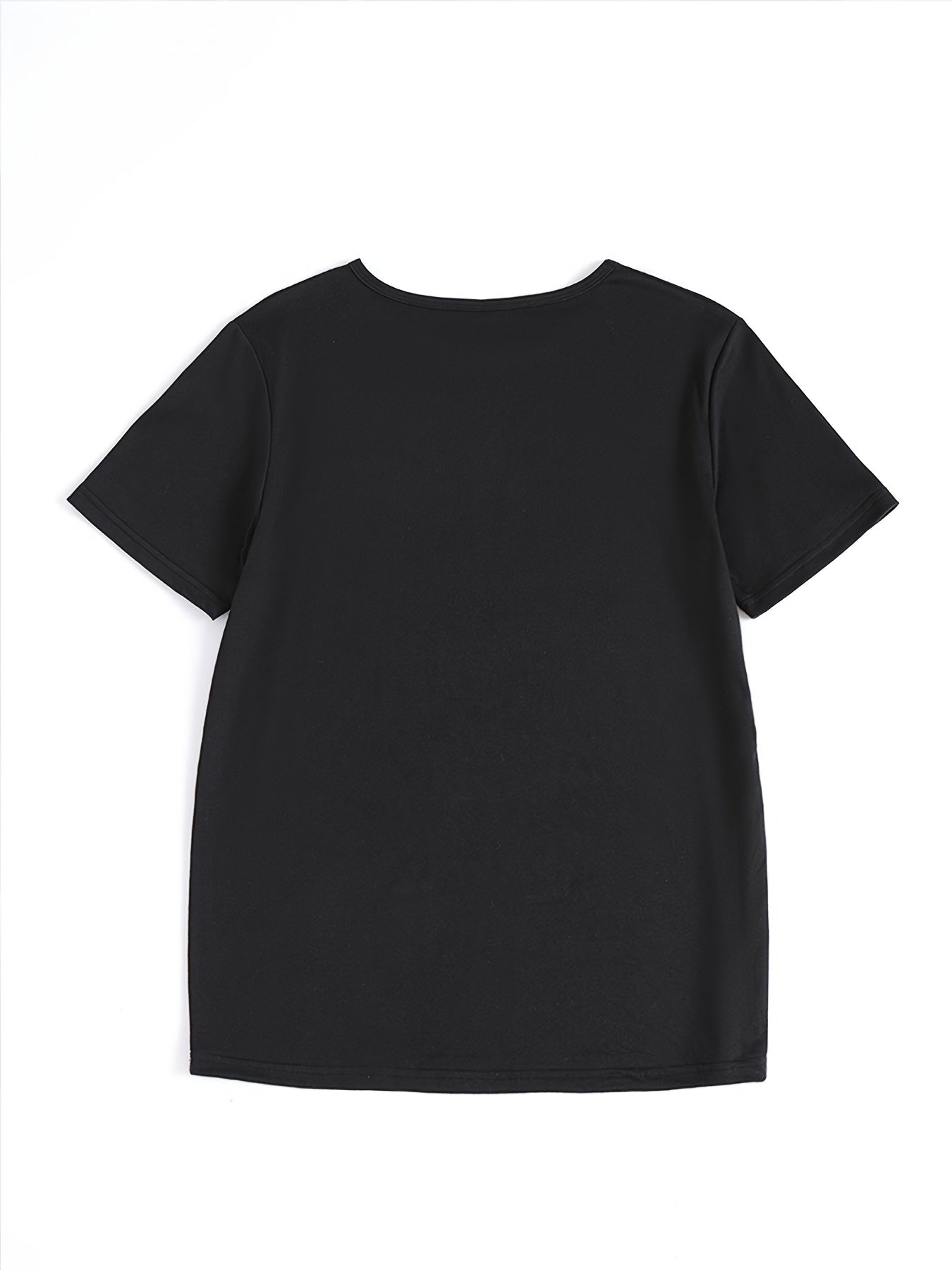 Plus Size Women's Oversized Cotton T-Shirt with Graphic Print Black Pink Blue