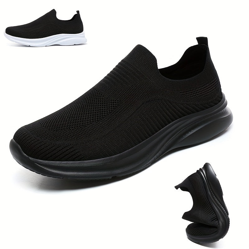Men's Lightweight Breathable Fabric Slip-On Sneakers for Casual Walking