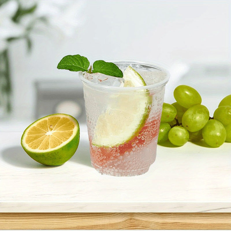 100 Pack 5oz Clear Disposable Plastic Cups No Coating for Parties and Events