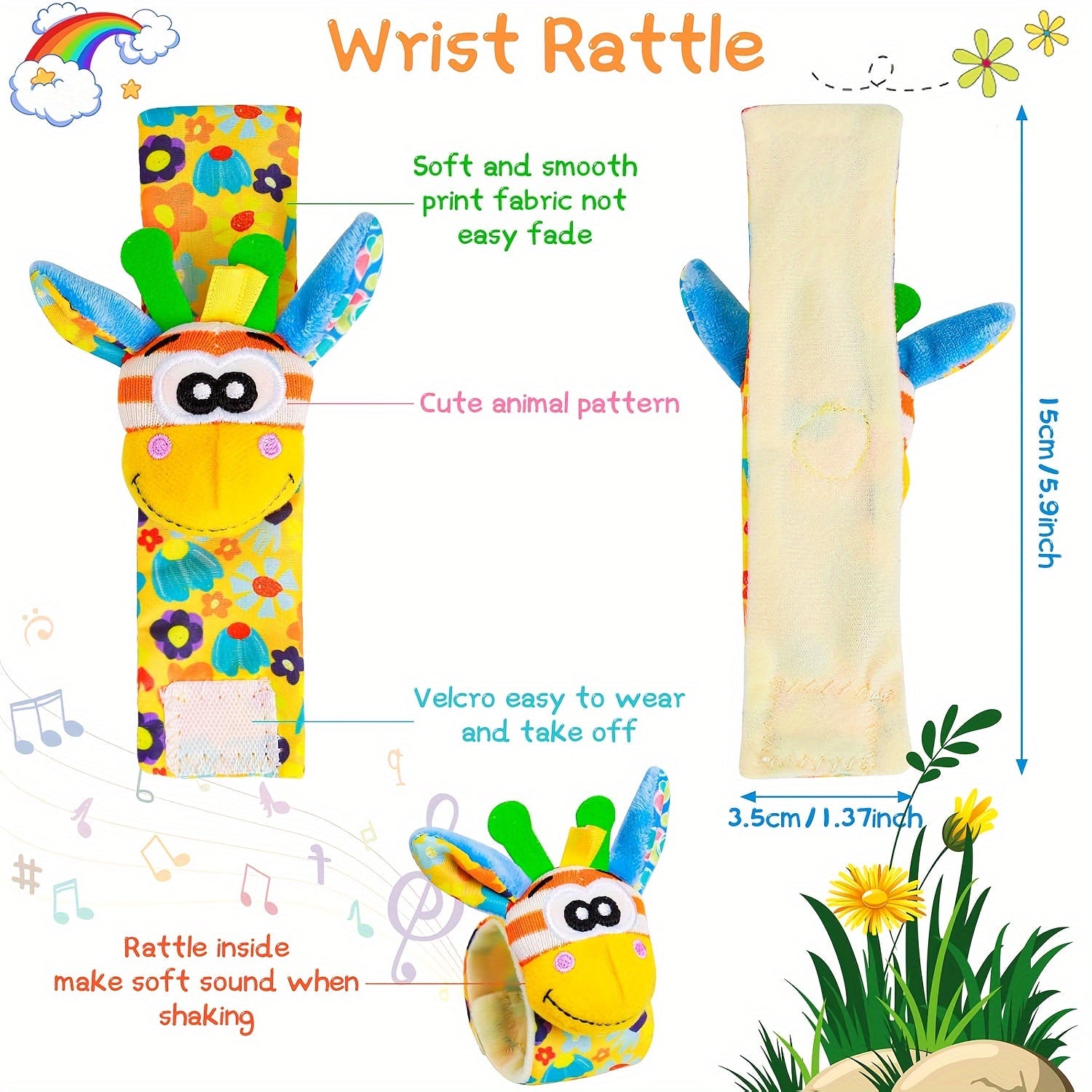 2/4 ta to'plam chaqaloq bilak rattl sokklari va oyoq topuvchi o'yinchoqlar, yangi tug'ilgan chaqaloqlar uchun mo'ljallangan, bolalar va kichik bolalar uchun yumshoq sezgir rattl sokklari, Halloween uchun mukammal