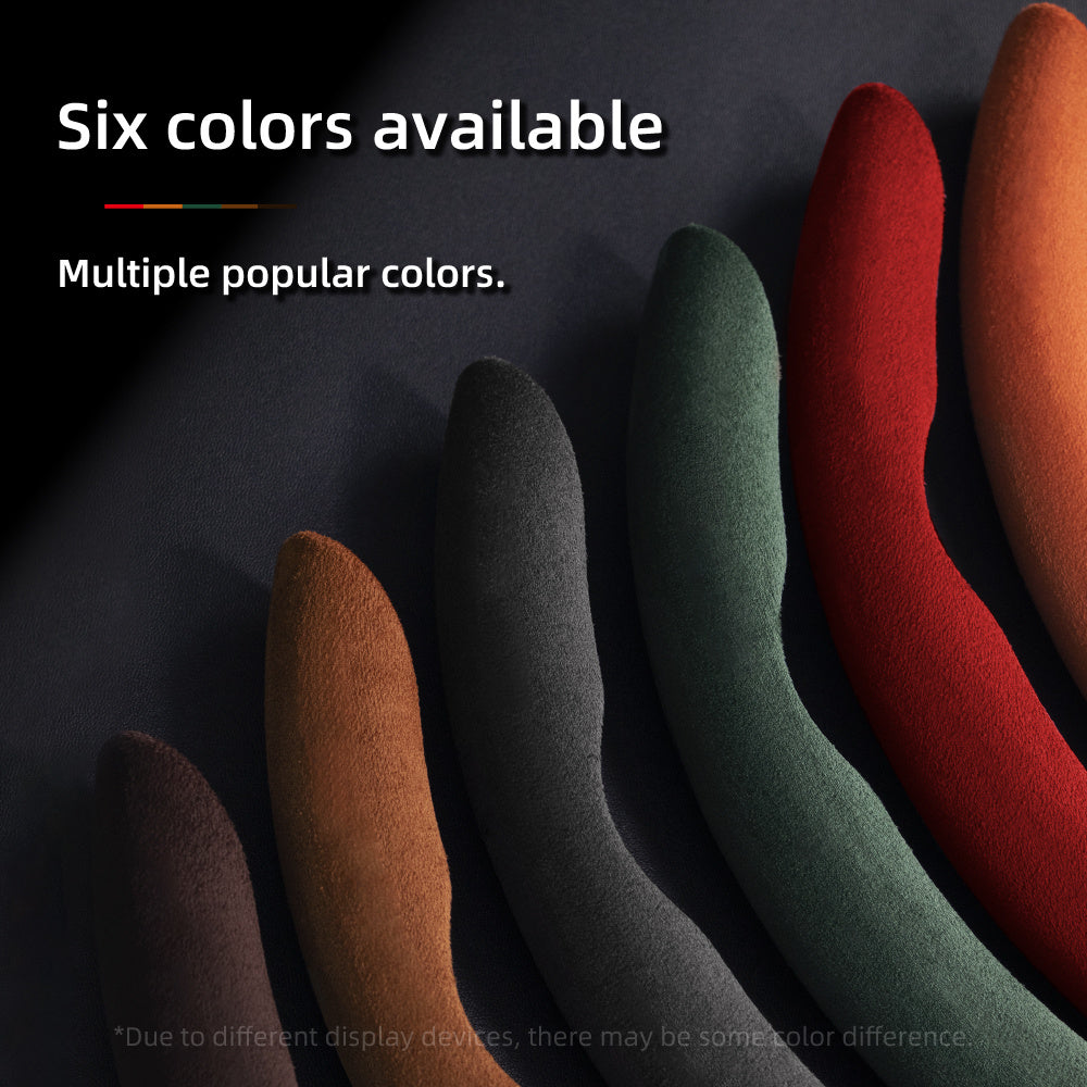 Universal Fleece Anti-Slip Steering Wheel Cover All-Season Black Green Red Orange Brown