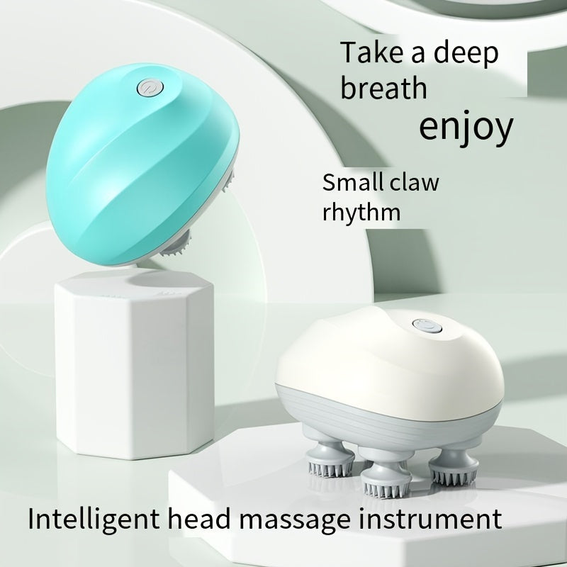 Electric Head Massager with Kneading Vibration for Scalp Relaxation