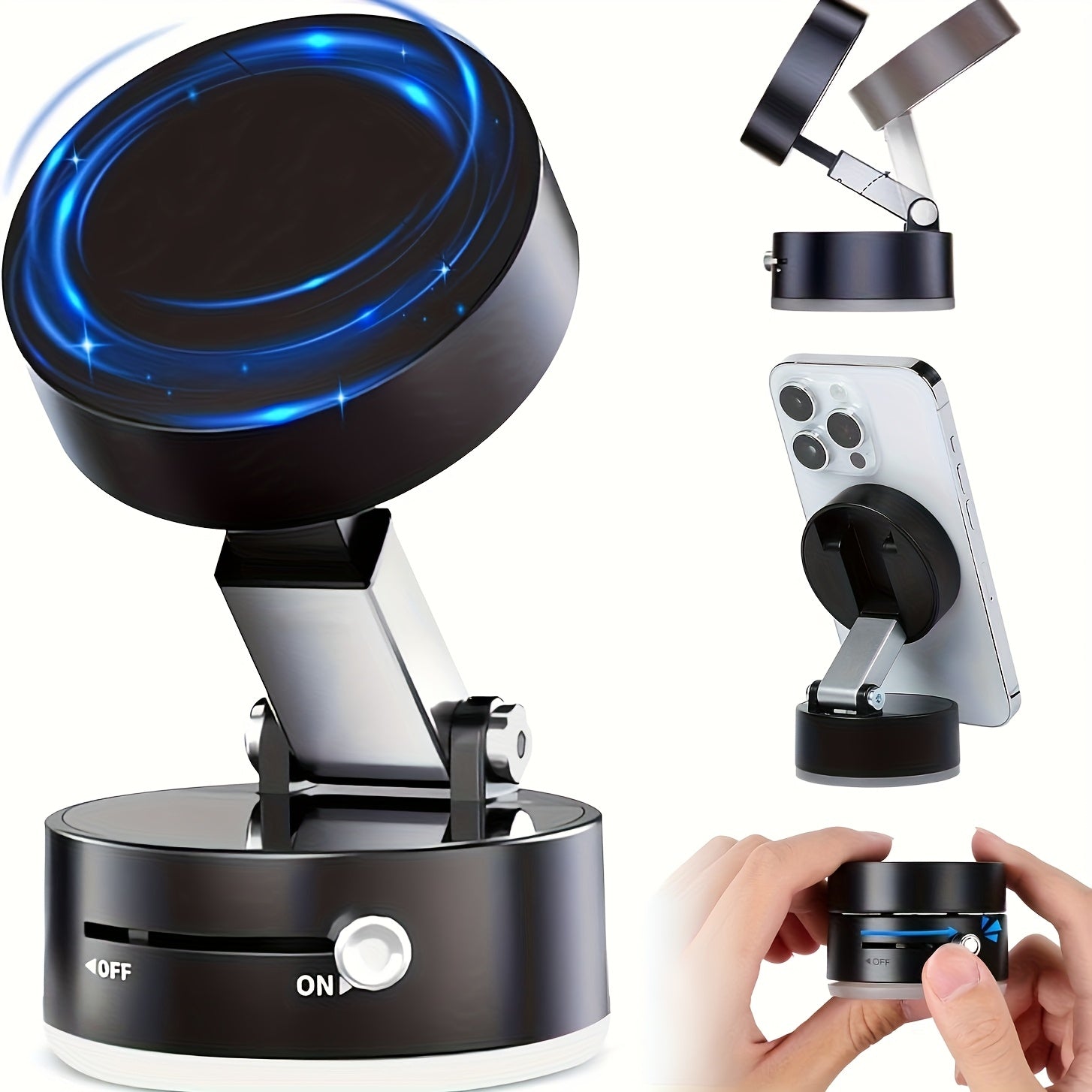 Multifunctional Vacuum Suction Cup Holder for Car Office Glass Home Magnetic Mount