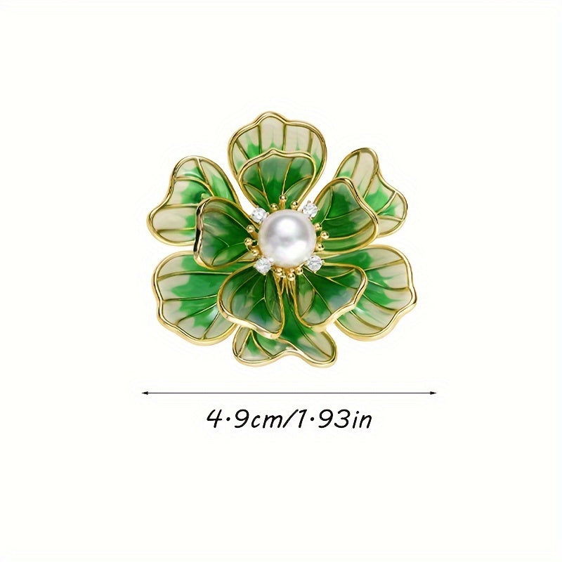 Vintage Style Peony Brooch Pin Rhinestones Fashion Accessory for Cheongsam Decoration