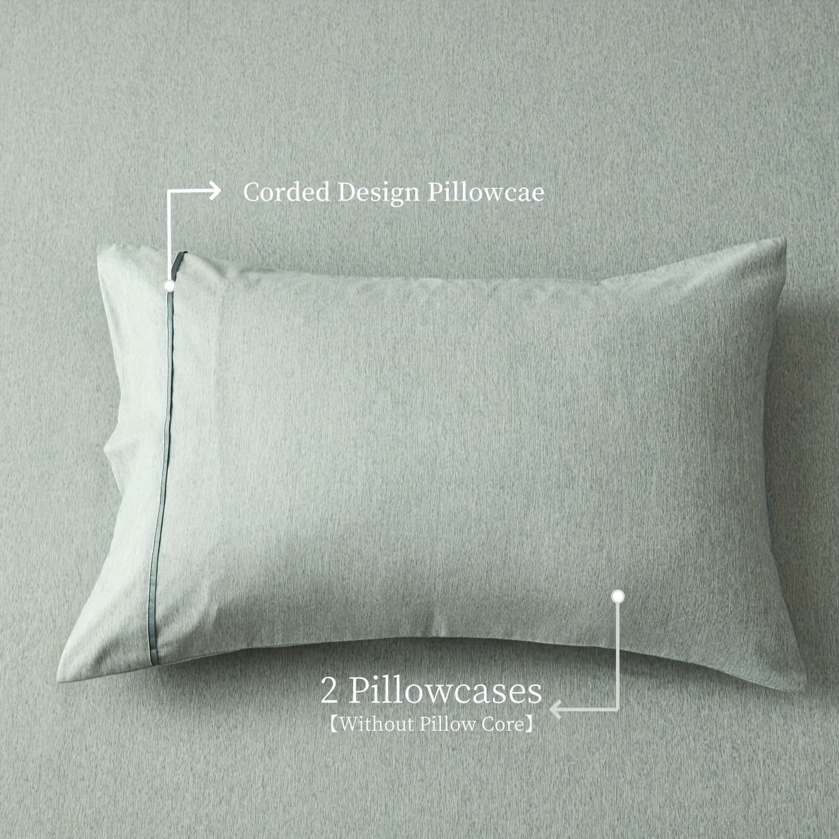 Two Pieces Polyester Flocked Rope Pillowcases Breathable Soft Hotel Quality