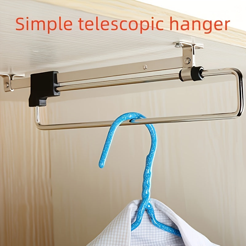 Adjustable Foldable Metal Clothes Hanging Rail for Wardrobes and Bedrooms Space-Saving Organizer