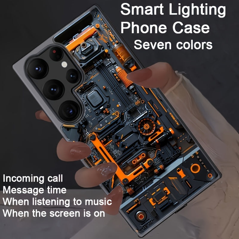 Smart Voice-Controlled Luminous Phone Case for Samsung S24 S23 S22 TPU Cyberpunk Design