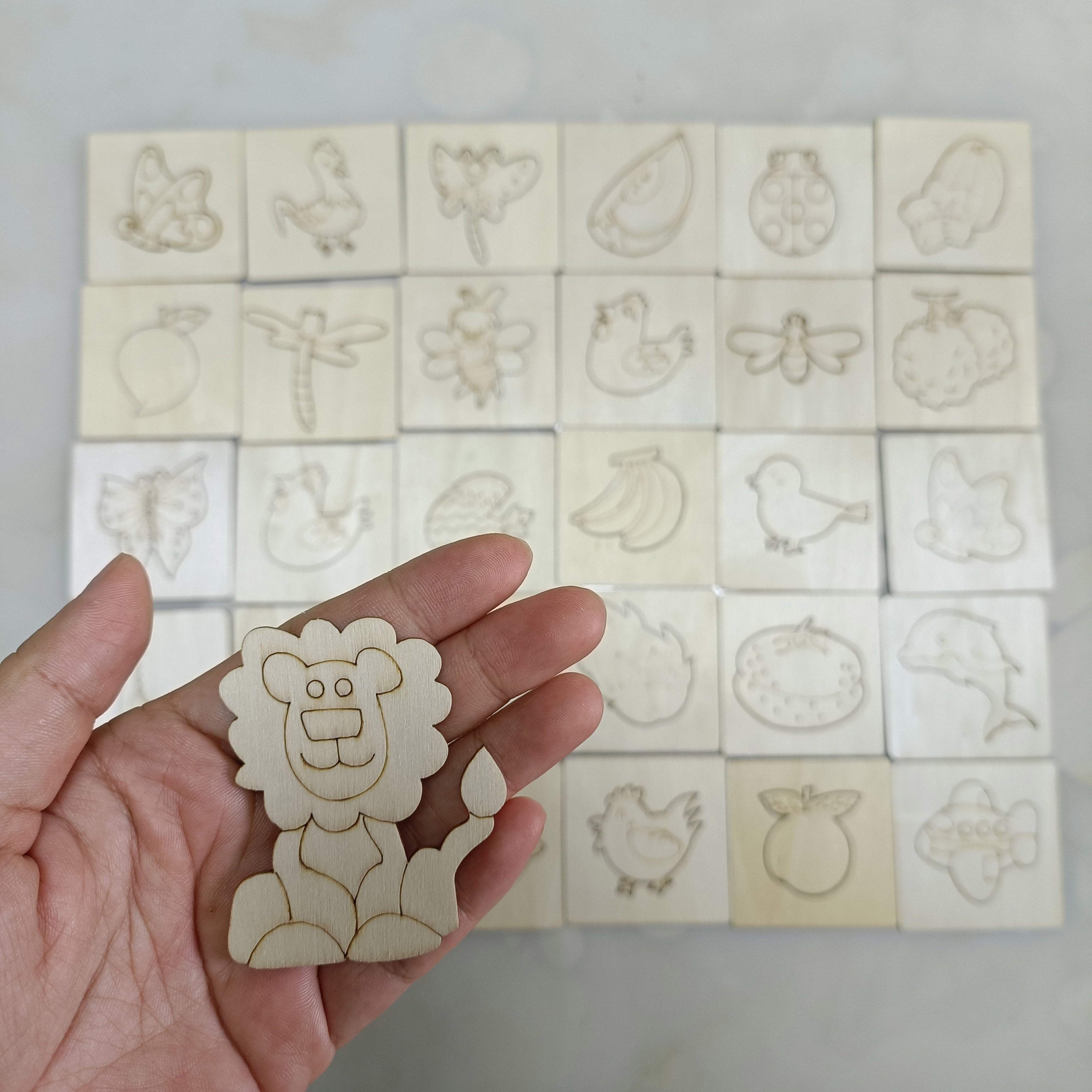 20 plantillas de dibujo de madera para niños, arte educativo, manualidades, regalo