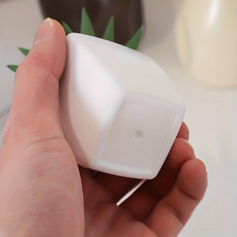 Ichki bezak uchun kichik idishlarda sun'iy sukkulentlar ofis xonasi o'simliklari