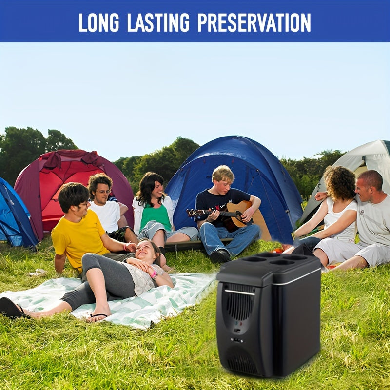 Mini Car Fridge 6L Semiconductor Cooling Compact for Road Trips Outdoor